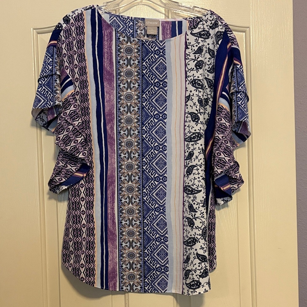 Chico's Multicolor Striped Blouse